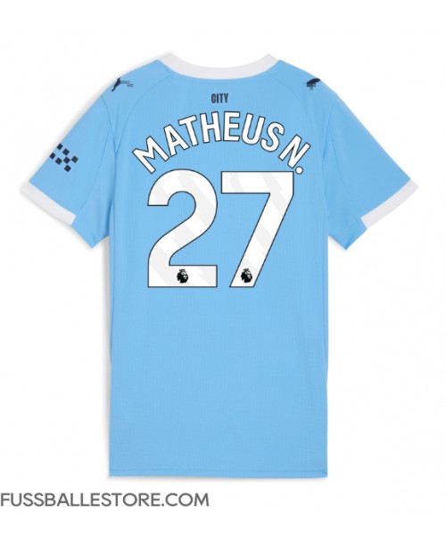Günstige Manchester City Matheus Nunes #27 Heimtrikot Damen 2025-26 Kurzarm Günstige Manchester City Matheus Nunes #27 Heimtrikot Damen 2025-26 Kurzarm